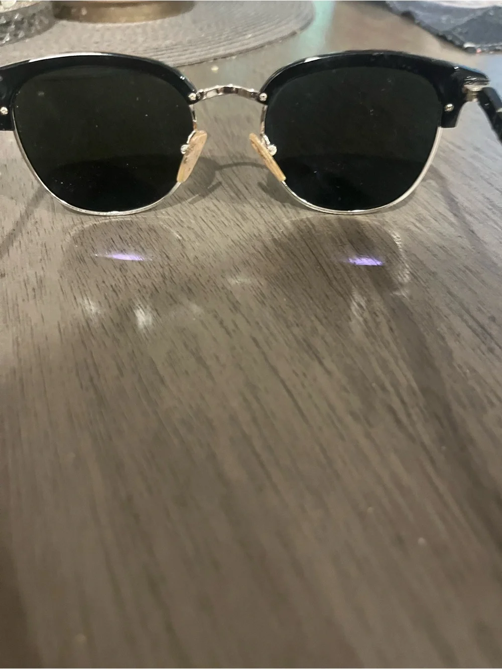 Persol Black & Gold Polarized Semi-Rim Clubmaster Sunglasses Unisex
